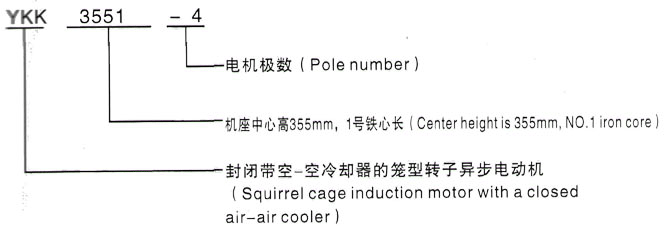 YKK系列(H355-1000)高压YJTG-225M-8A/22KW三相异步电机西安泰富西玛电机型号说明